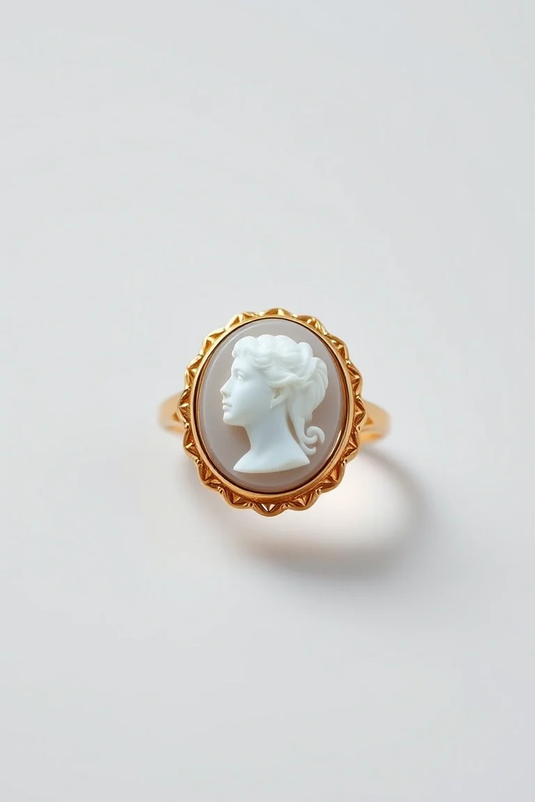 14K Cameo Ring 12mm