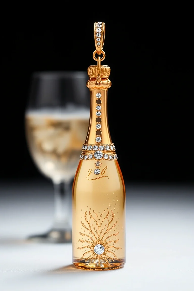 14K CHAMPAGNE BOTTLE CHARM