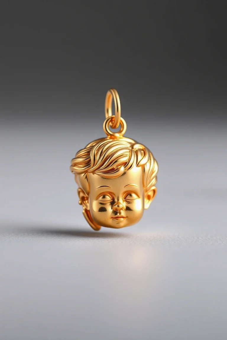 14K Child Head Charm
