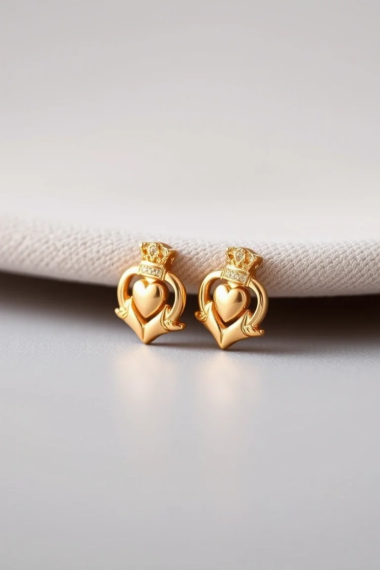 14K Claddagh Earrings