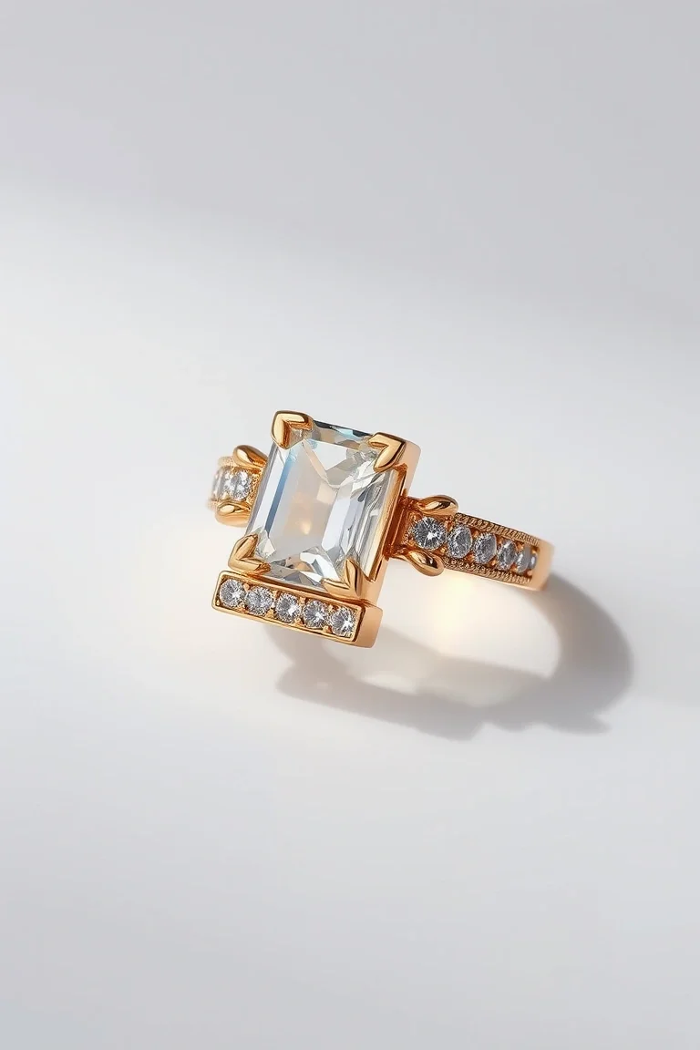 14K COLORED STONE GREEK RING