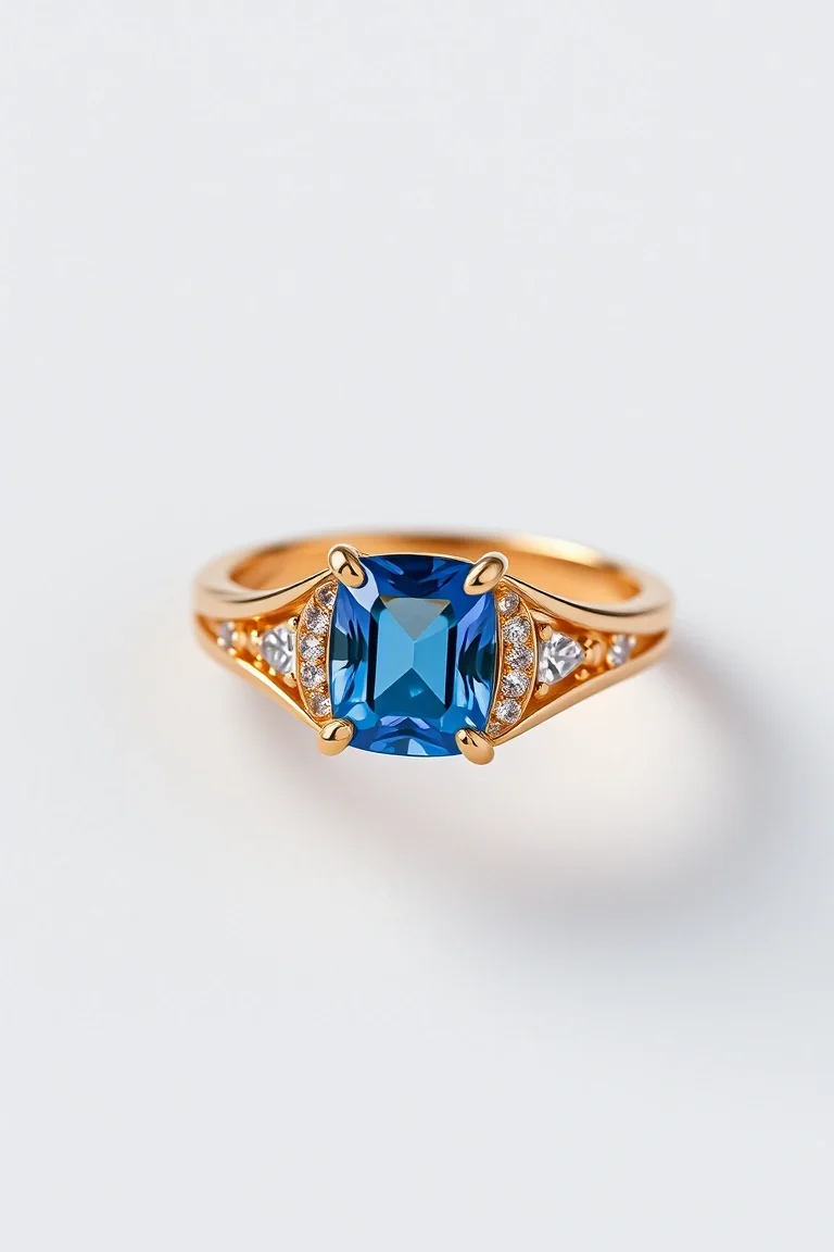 14K COLORED STONE GREEK RING