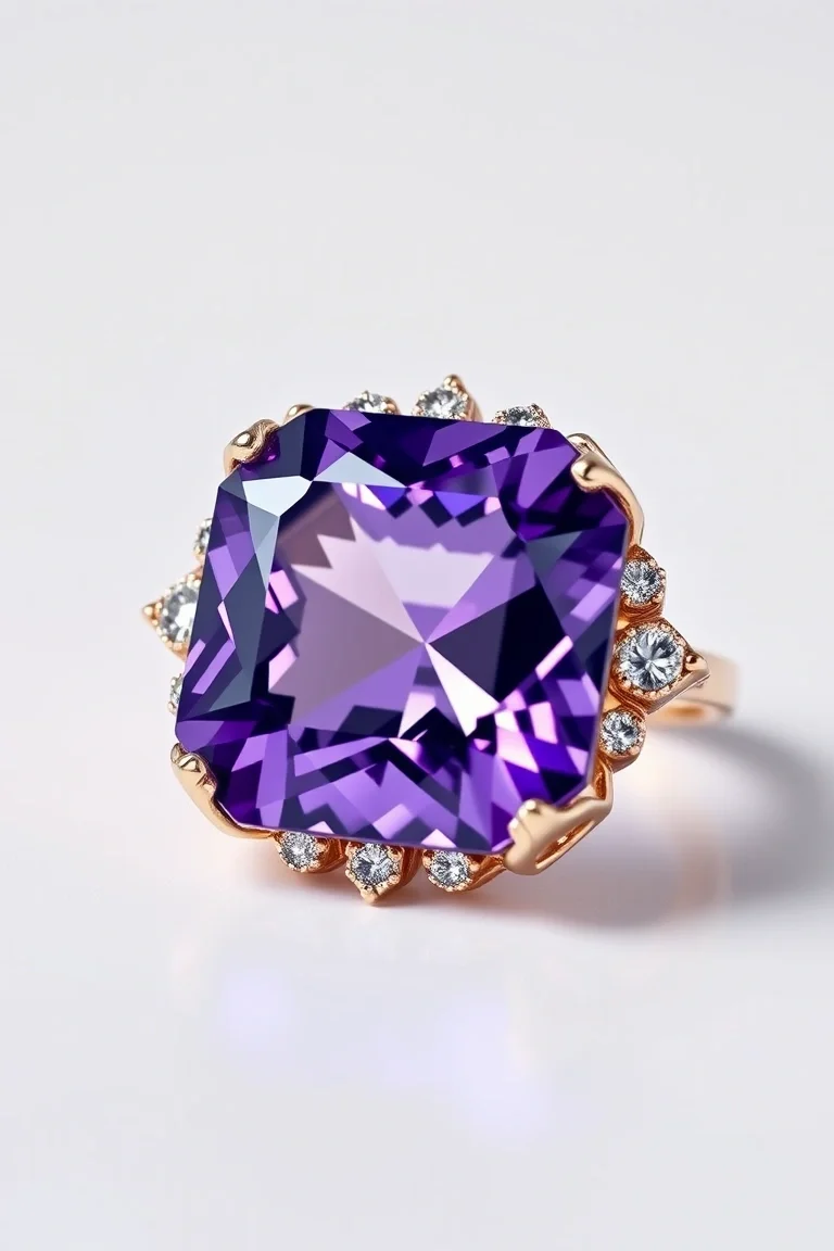 14K CONTEMPORARY AMETHYST DIAMOND SLIDE