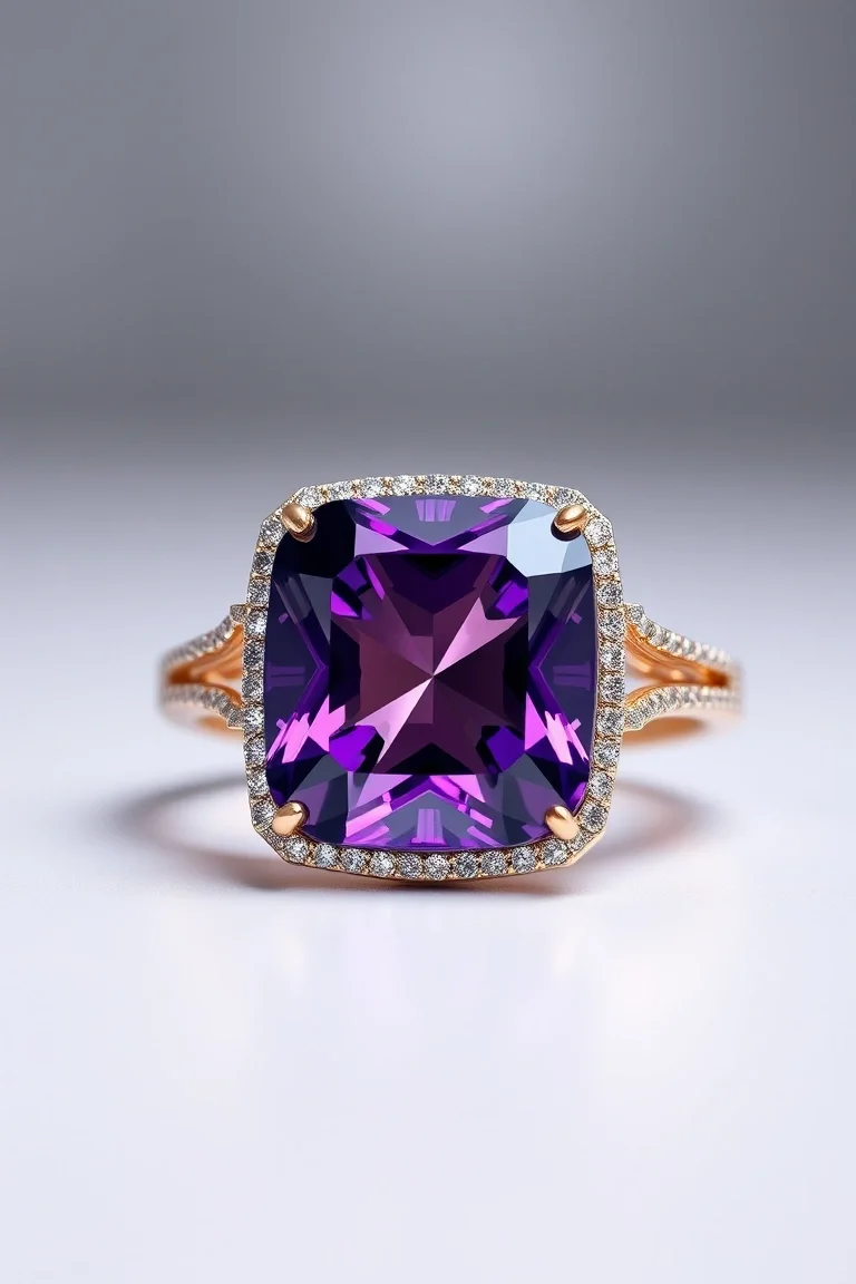 14K CONTEMPORARY AMETHYST DIAMOND SLIDE