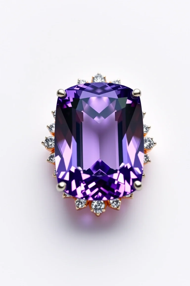 14K CONTEMPORARY AMETHYST DIAMOND SLIDE