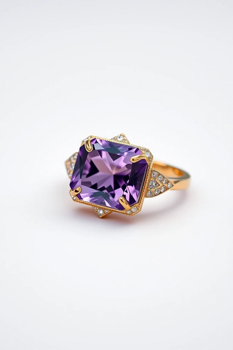 14K CONTEMPORARY AMETHYST DIAMOND SLIDE