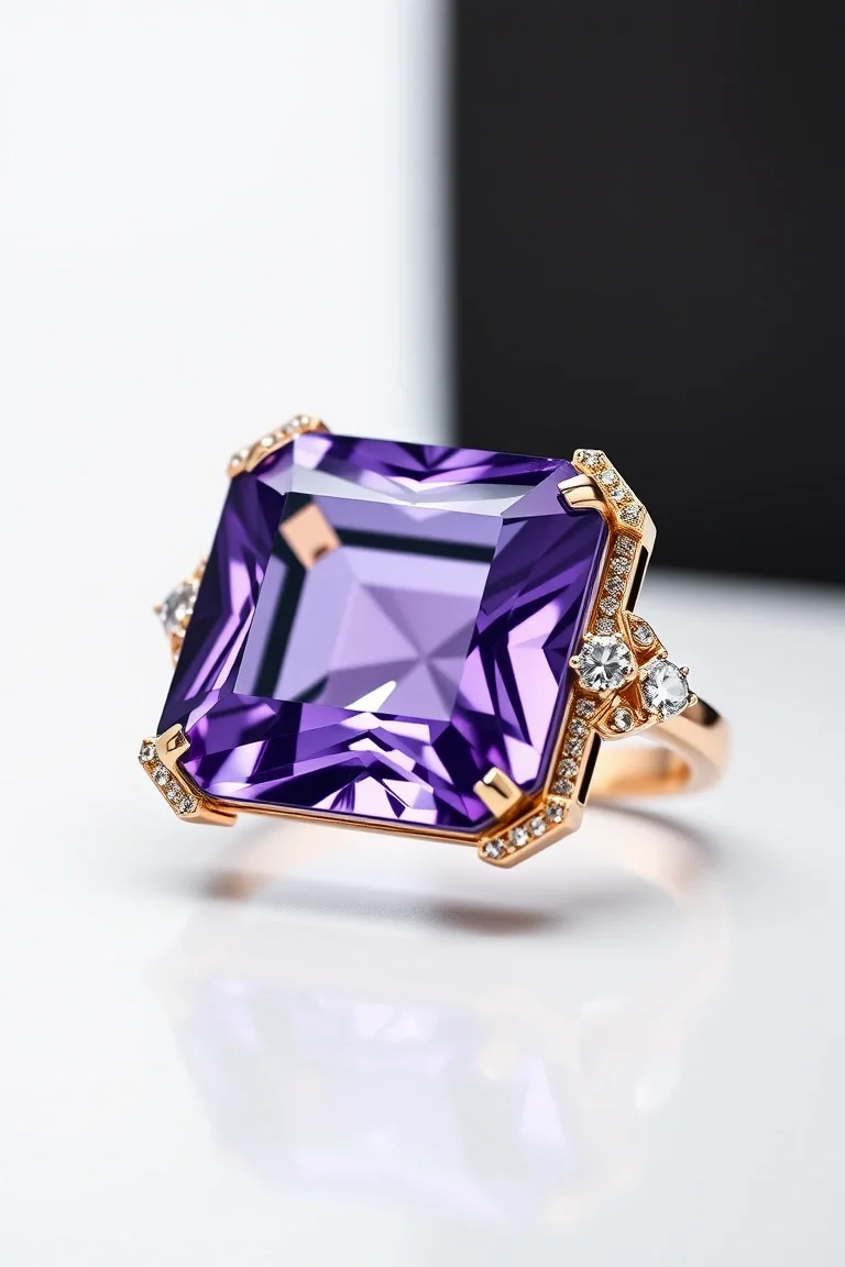 14K CONTEMPORARY AMETHYST DIAMOND SLIDE