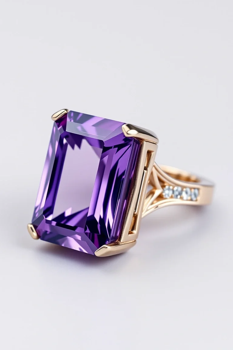14K CONTEMPORARY AMETHYST DIAMOND SLIDE