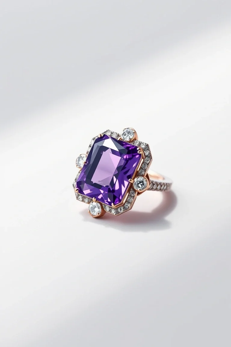 14K CONTEMPORARY AMETHYST DIAMOND SLIDE