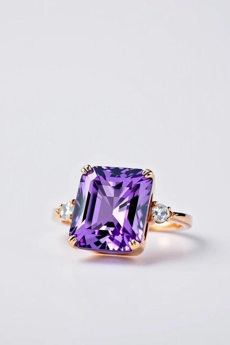 14K CONTEMPORARY AMETHYST DIAMOND SLIDE