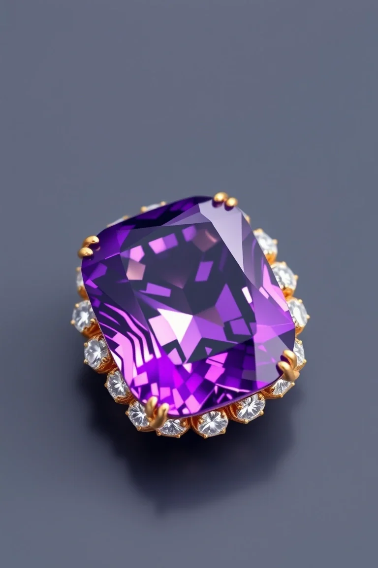14K CONTEMPORARY AMETHYST DIAMOND SLIDE
