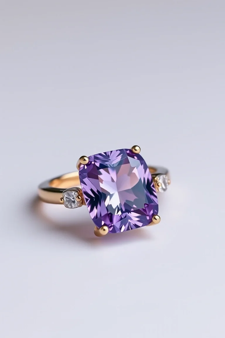 14K CONTEMPORARY AMETHYST DIAMOND SLIDE