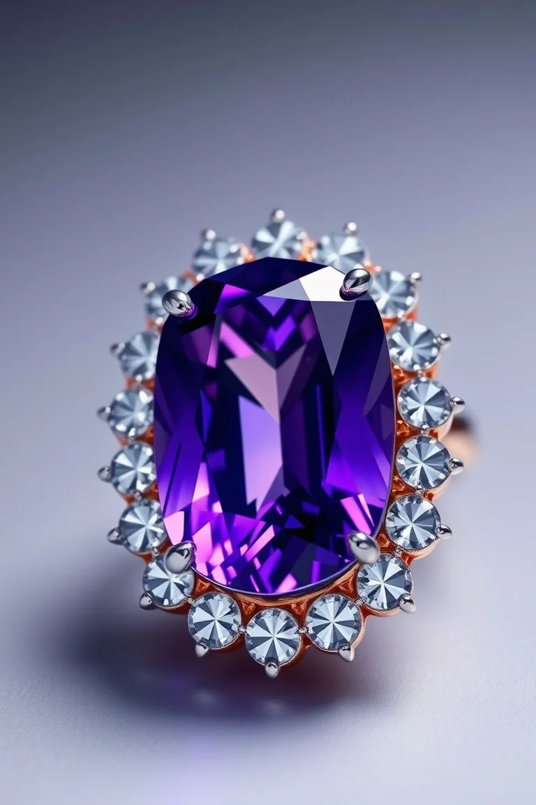 14K CONTEMPORARY AMETHYST DIAMOND SLIDE