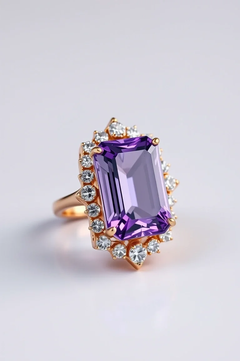 14K CONTEMPORARY AMETHYST DIAMOND SLIDE