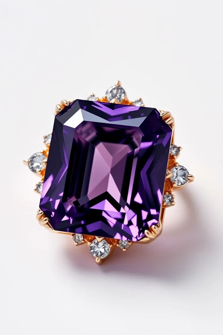 14K CONTEMPORARY AMETHYST DIAMOND SLIDE