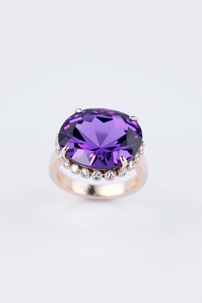 14K CONTEMPORARY AMETHYST DIAMOND SLIDE