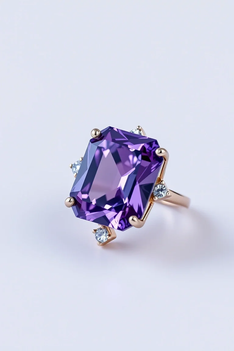 14K CONTEMPORARY AMETHYST DIAMOND SLIDE