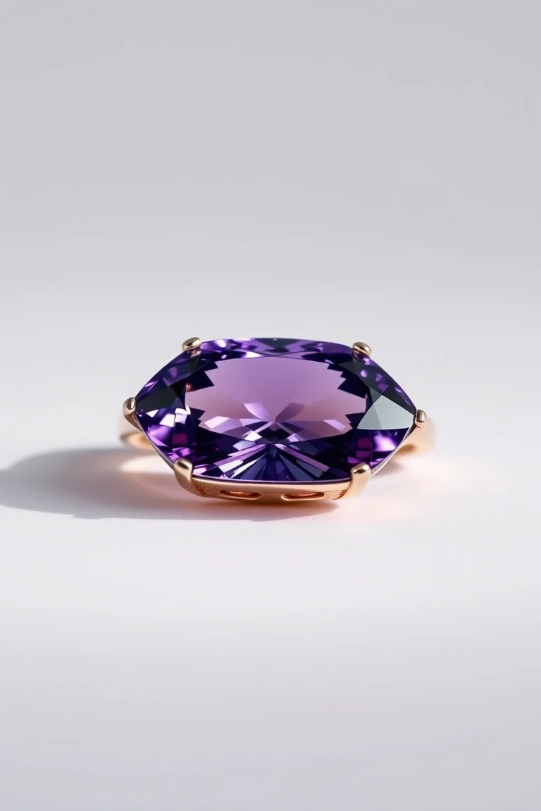 14K CONTEMPORARY AMETHYST DIAMOND SLIDE