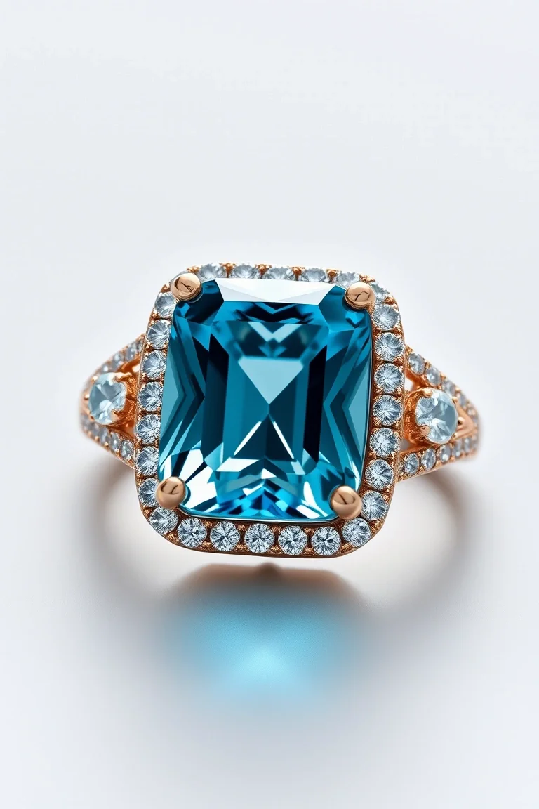 14K CONTEMPORARY BLUE TOPAZ DIAMOND SLIDE