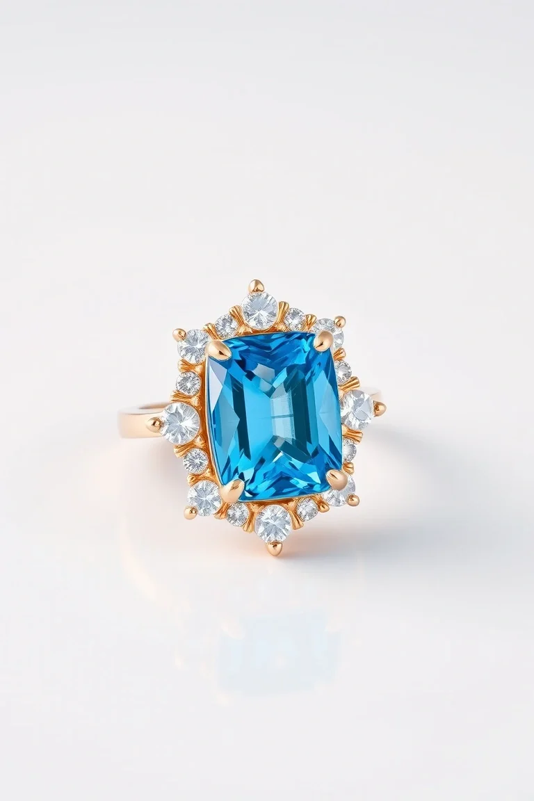 14K CONTEMPORARY BLUE TOPAZ DIAMOND SLIDE