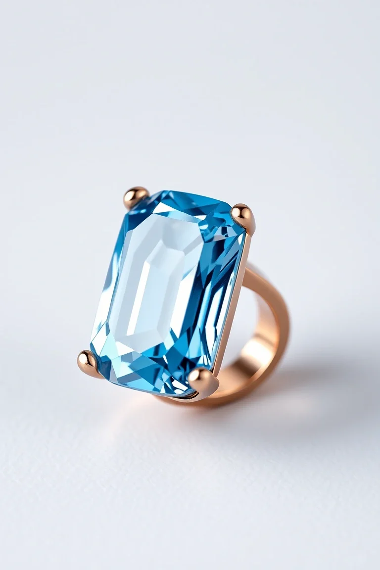 14K CONTEMPORARY BLUE TOPAZ DIAMOND SLIDE