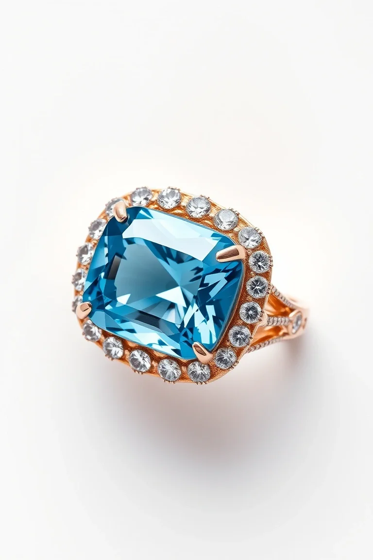 14K CONTEMPORARY BLUE TOPAZ DIAMOND SLIDE