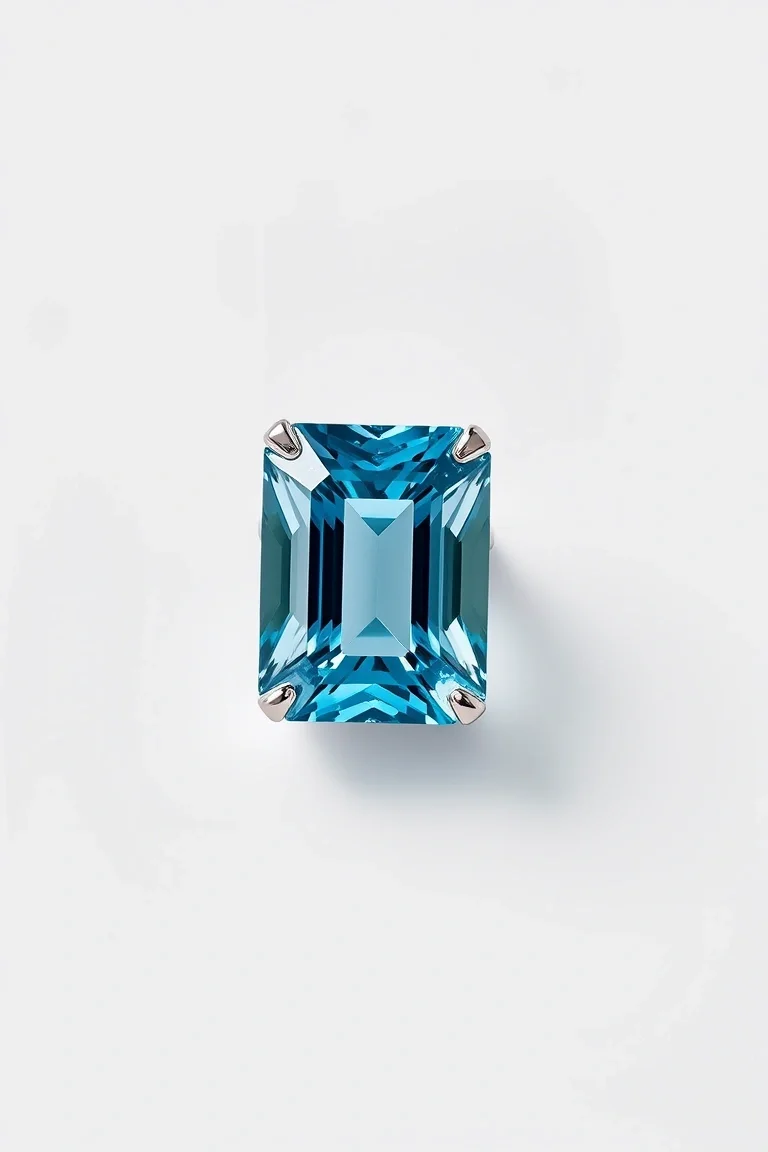 14K CONTEMPORARY BLUE TOPAZ DIAMOND SLIDE