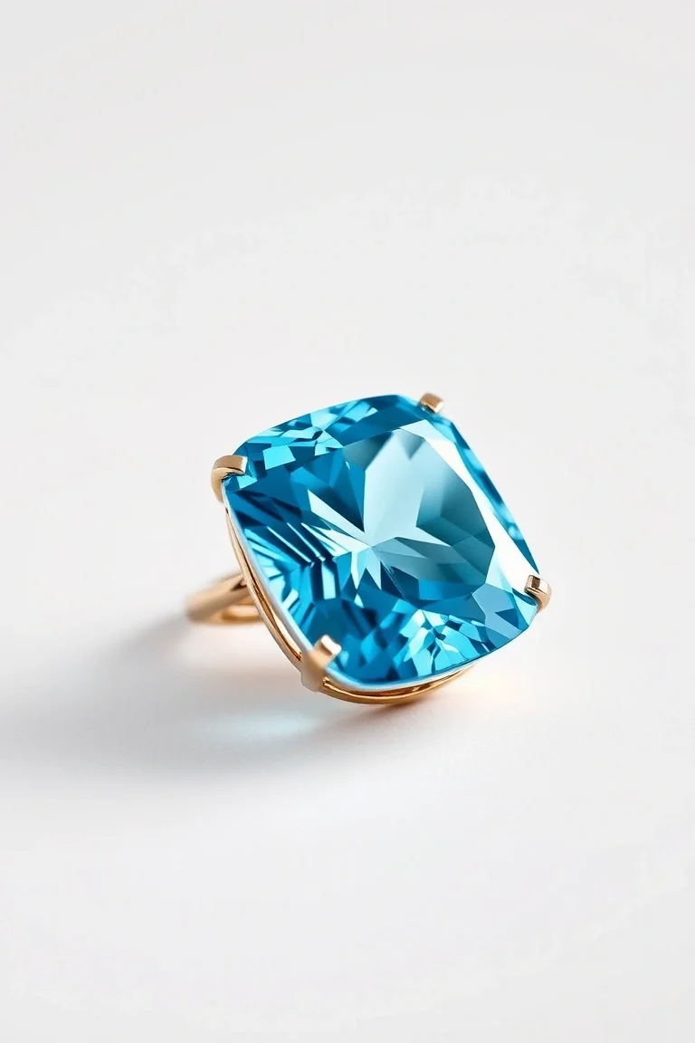 14K CONTEMPORARY BLUE TOPAZ DIAMOND SLIDE