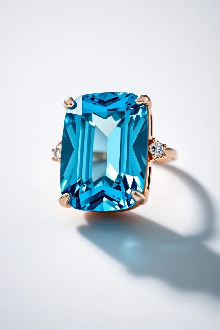14K CONTEMPORARY BLUE TOPAZ DIAMOND SLIDE