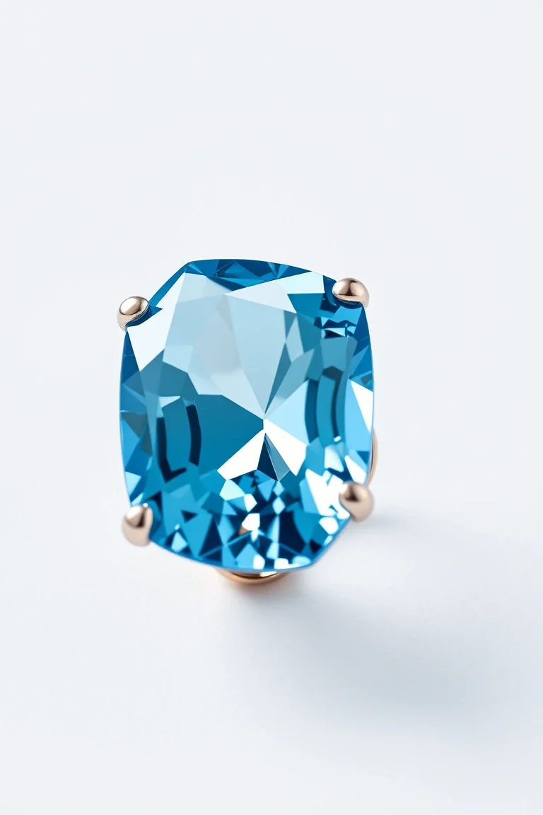 14K CONTEMPORARY BLUE TOPAZ DIAMOND SLIDE