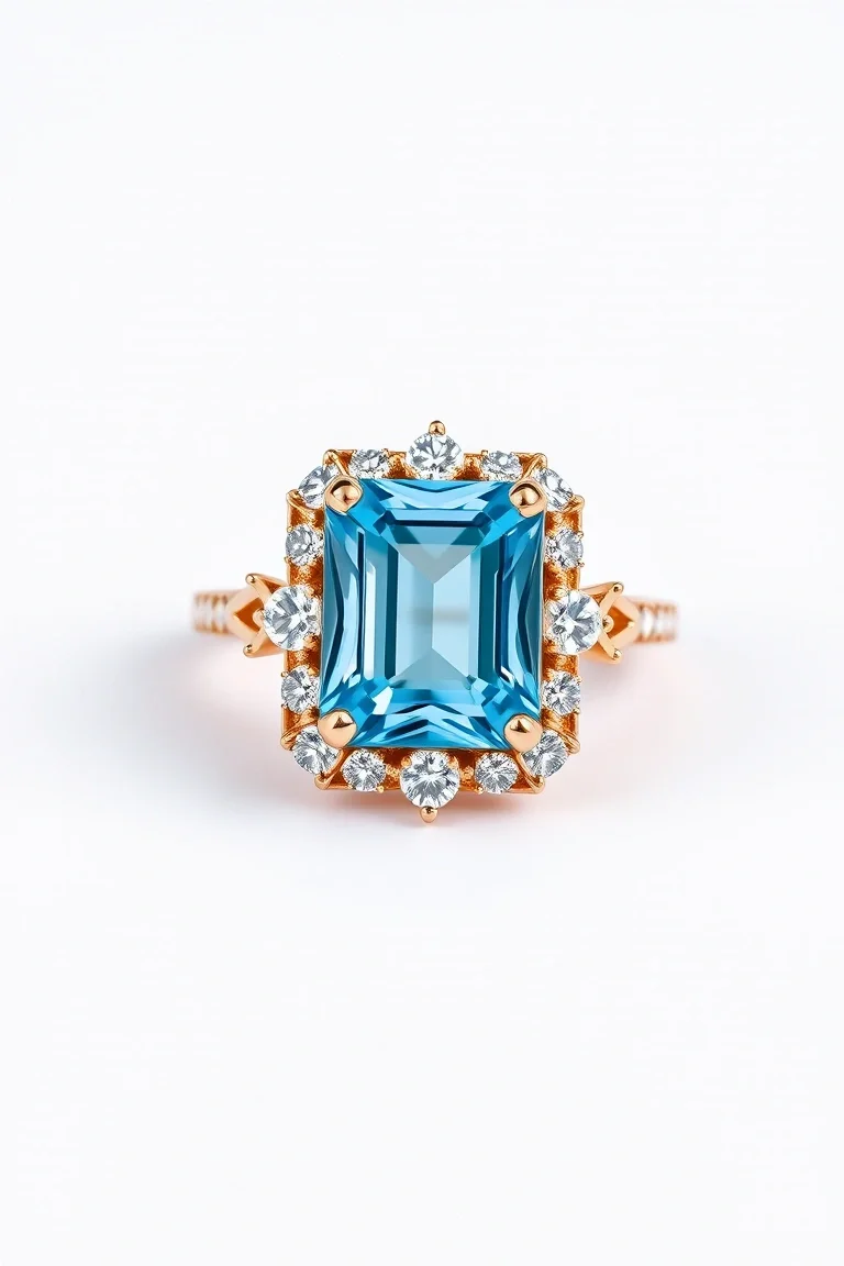 14K CONTEMPORARY BLUE TOPAZ DIAMOND SLIDE