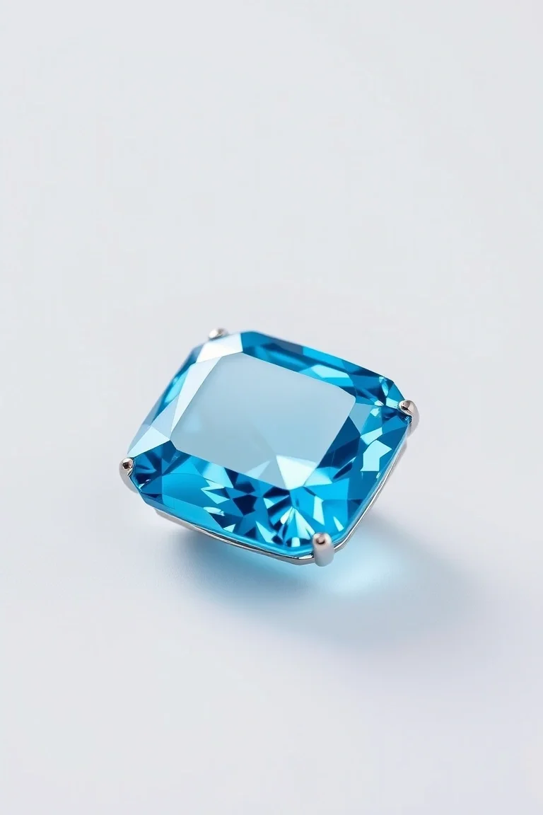 14K CONTEMPORARY BLUE TOPAZ DIAMOND SLIDE