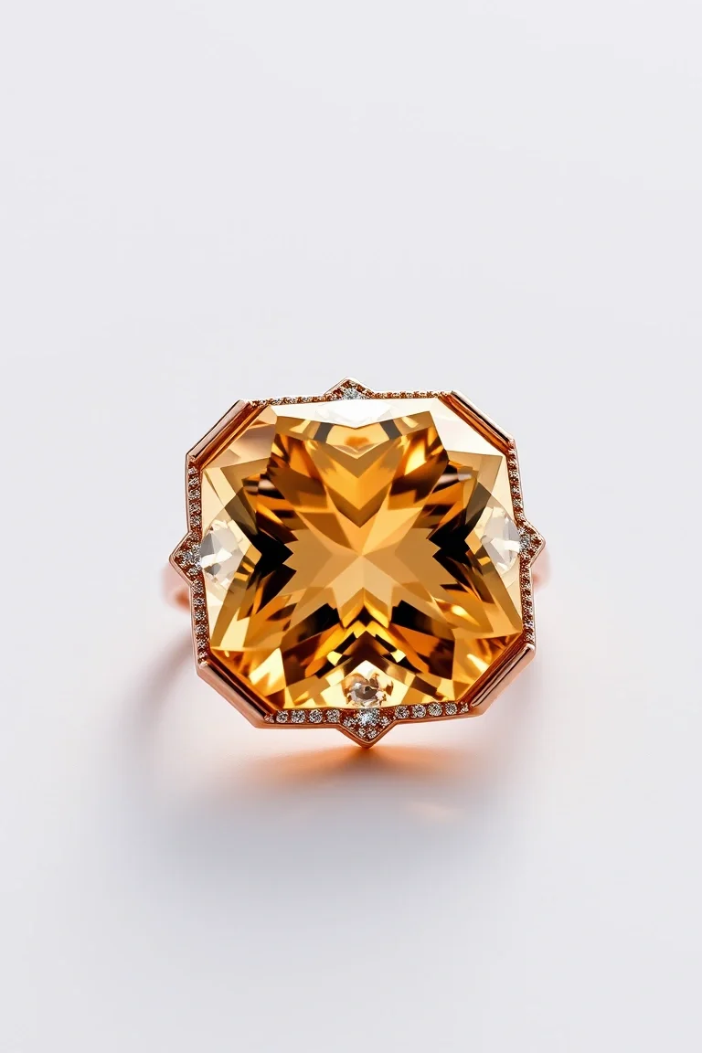 14K CONTEMPORARY CITRINE DIAMOND SLIDE