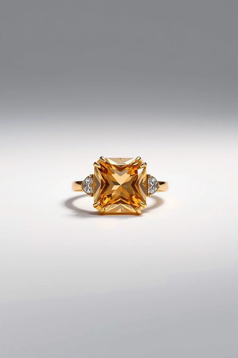 14K CONTEMPORARY CITRINE DIAMOND SLIDE