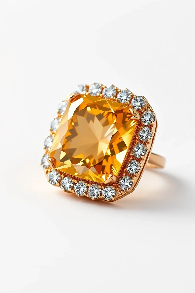 14K CONTEMPORARY CITRINE DIAMOND SLIDE