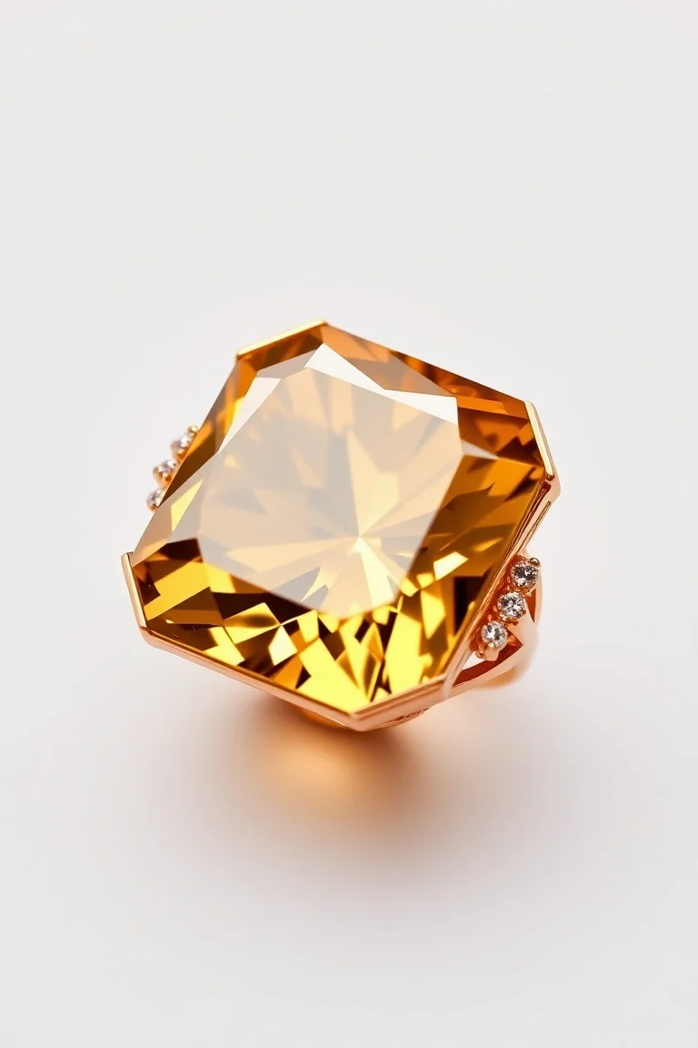 14K CONTEMPORARY CITRINE DIAMOND SLIDE