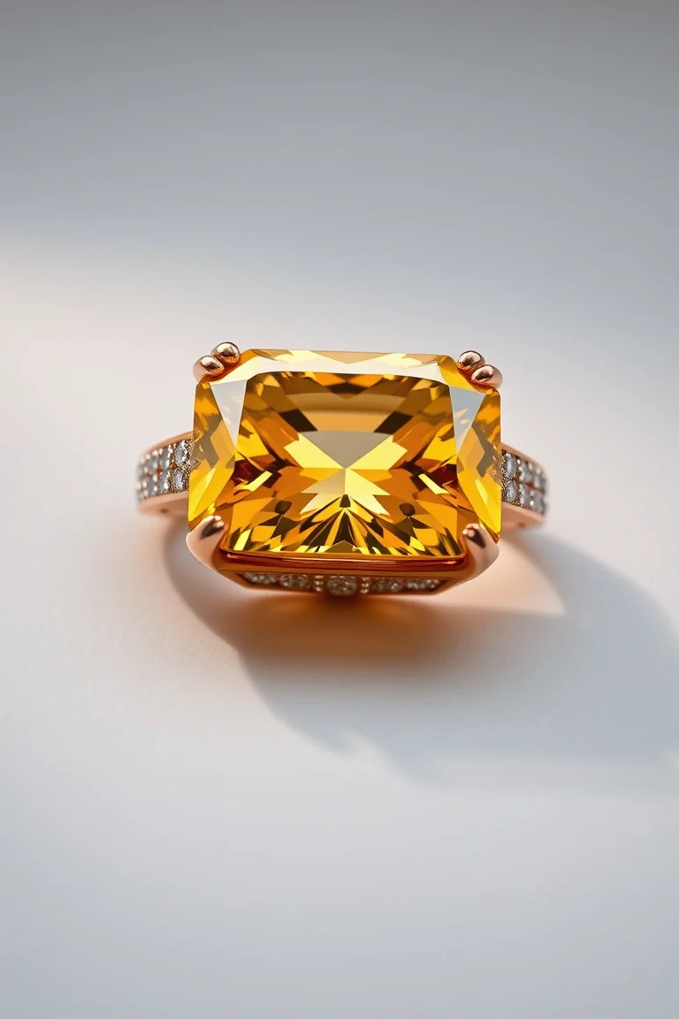 14K CONTEMPORARY CITRINE DIAMOND SLIDE
