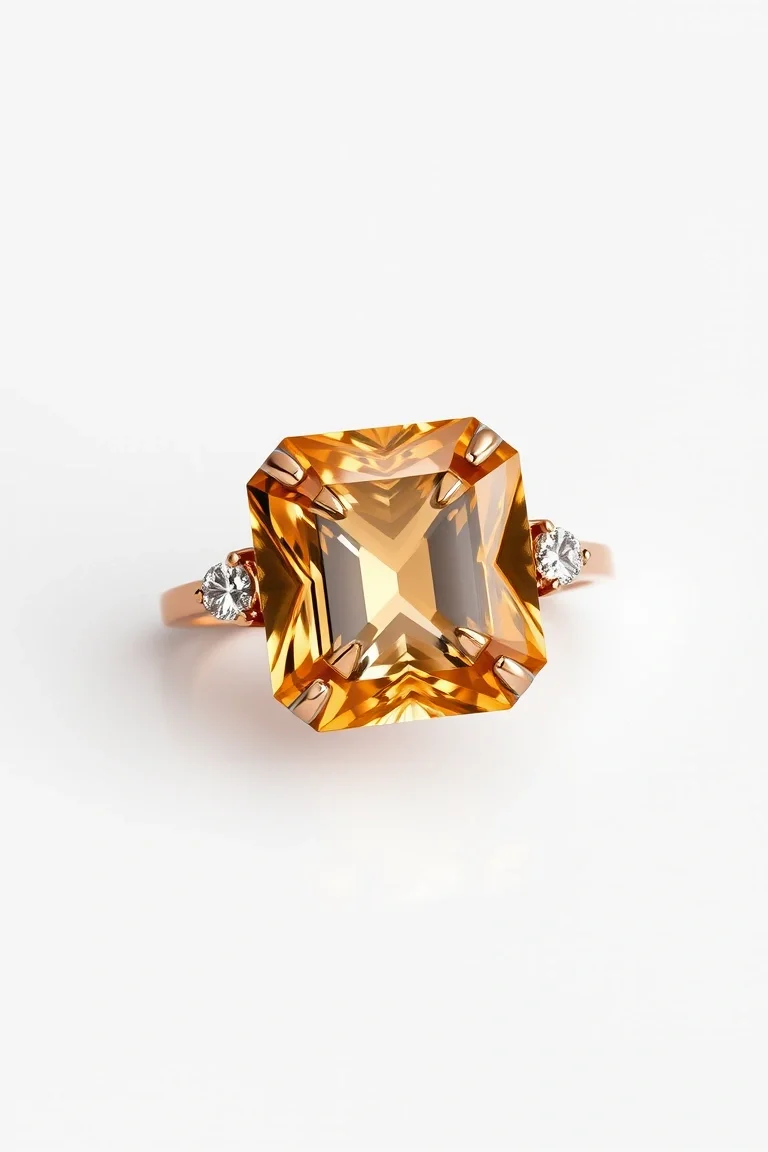 14K CONTEMPORARY CITRINE DIAMOND SLIDE