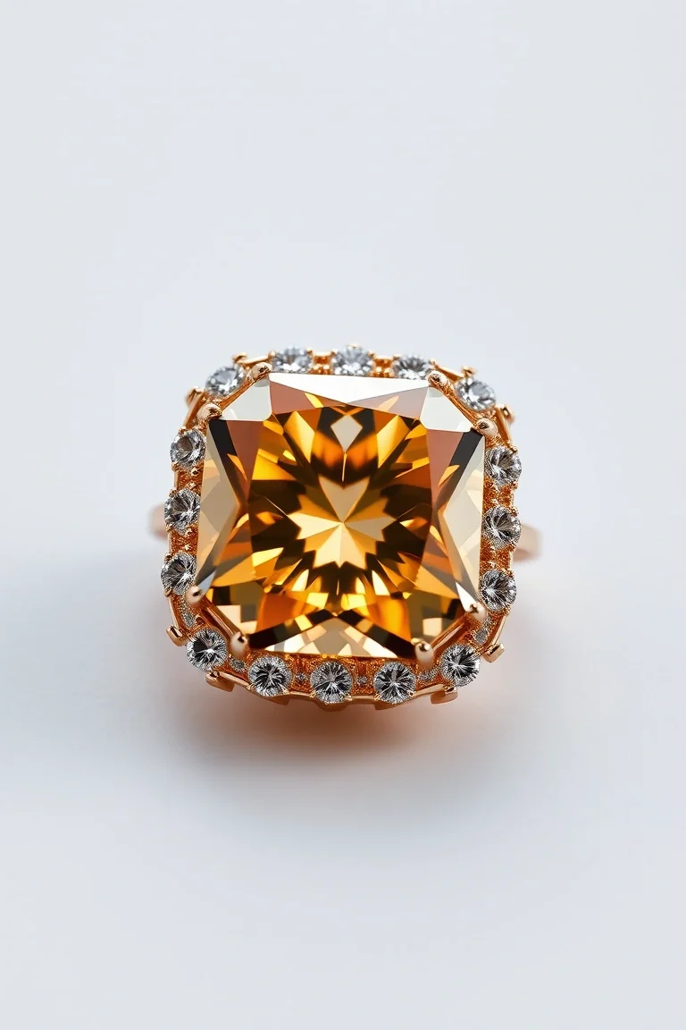 14K CONTEMPORARY CITRINE DIAMOND SLIDE