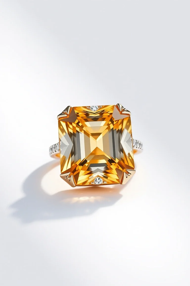 14K CONTEMPORARY CITRINE DIAMOND SLIDE