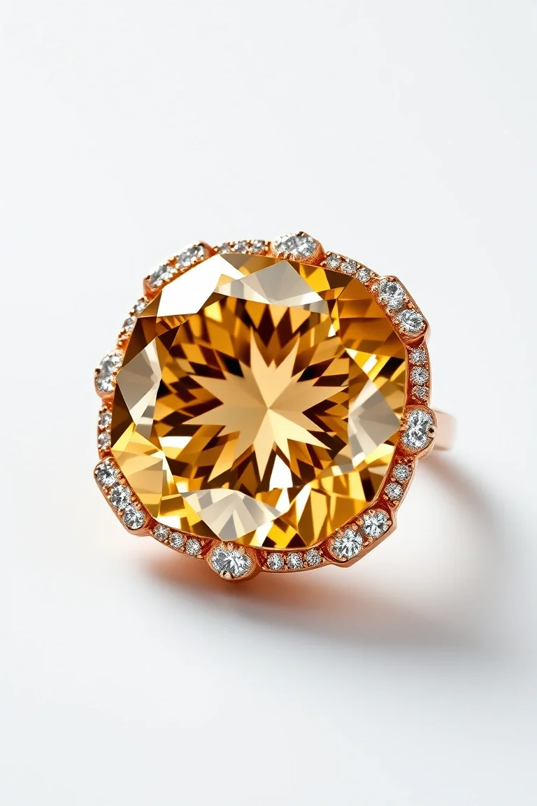 14K CONTEMPORARY CITRINE DIAMOND SLIDE