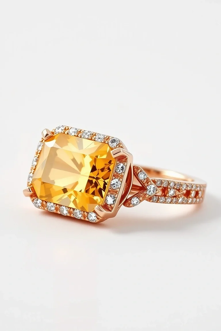 14K CONTEMPORARY CITRINE DIAMOND SLIDE