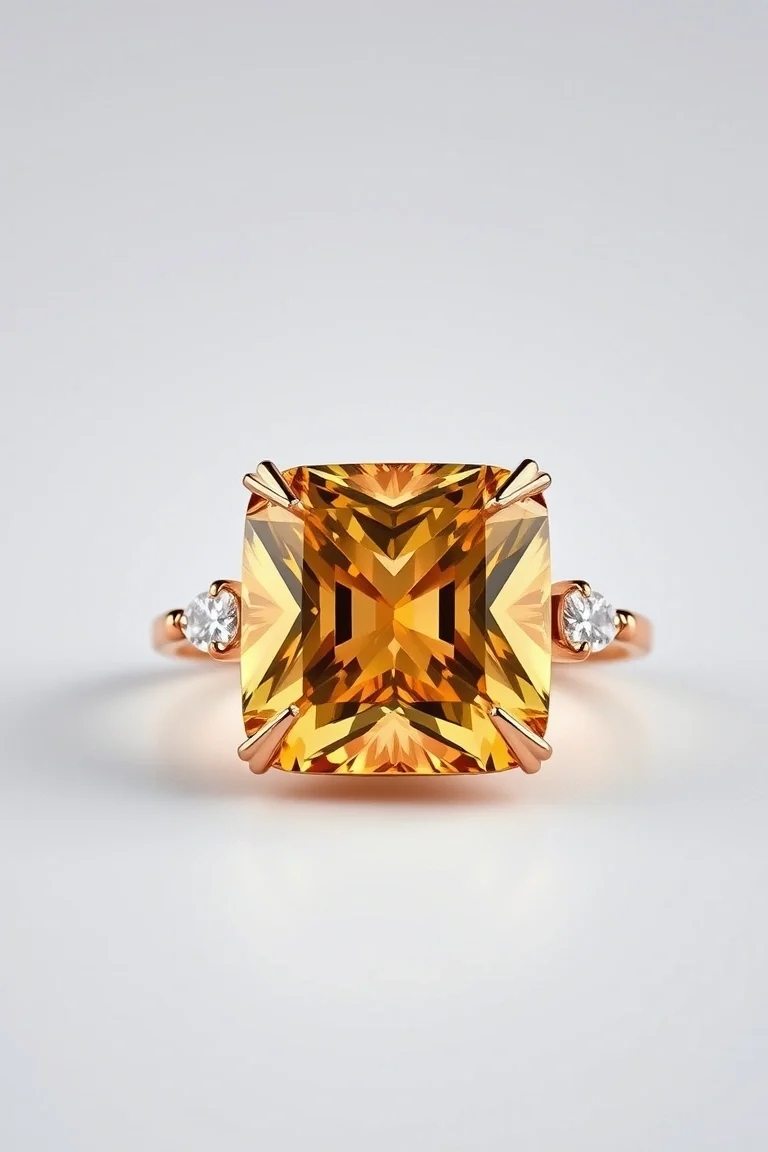 14K CONTEMPORARY CITRINE DIAMOND SLIDE