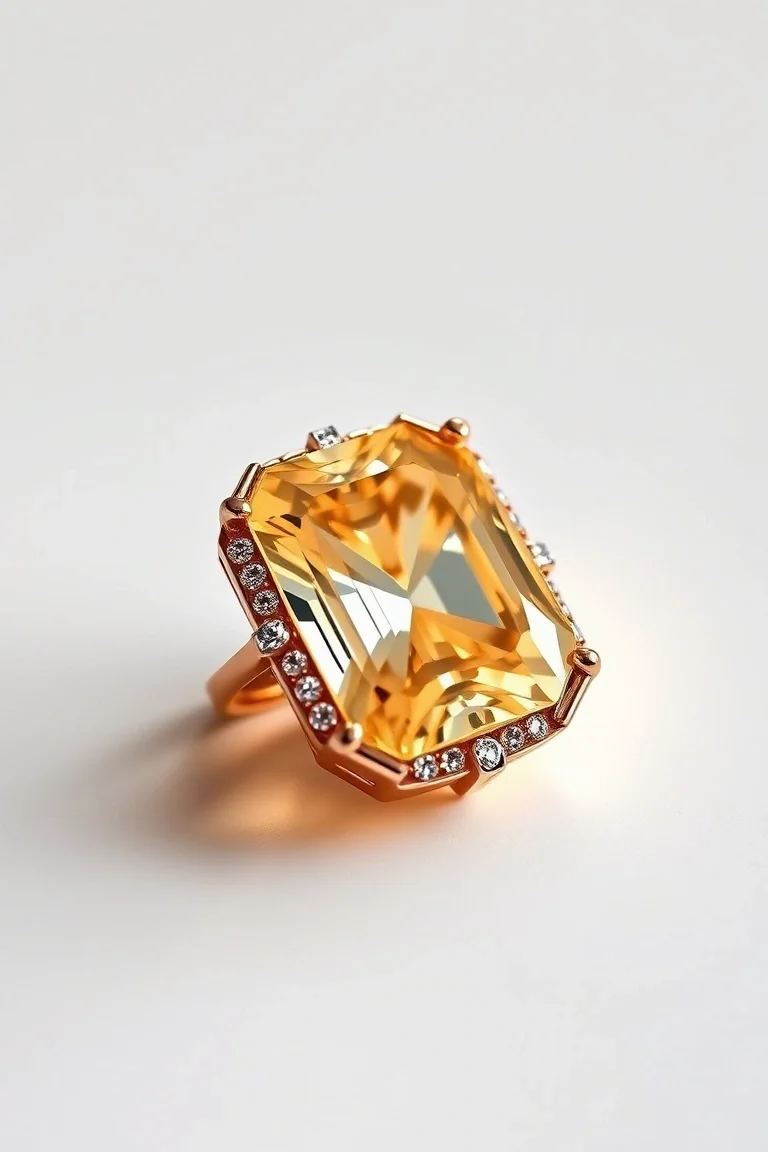 14K CONTEMPORARY CITRINE DIAMOND SLIDE