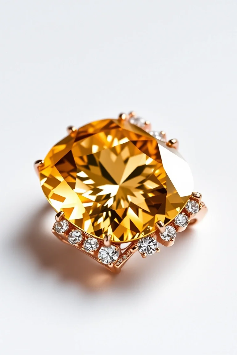 14K CONTEMPORARY CITRINE DIAMOND SLIDE