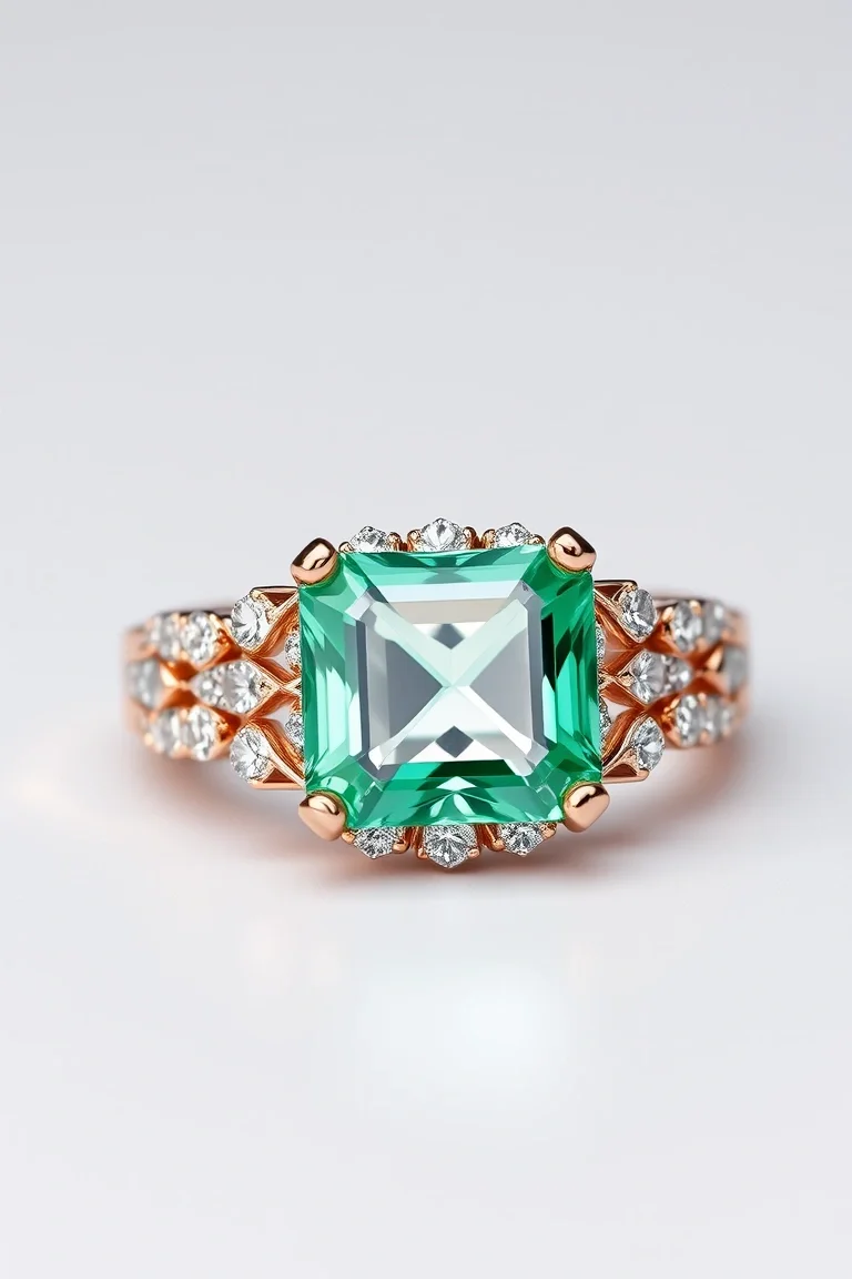 14K CONTEMPORARY EMERALD DIAMOND SLIDE