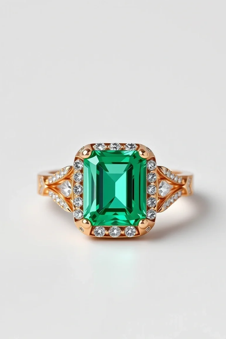 14K CONTEMPORARY EMERALD DIAMOND SLIDE