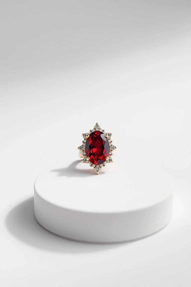 14K CONTEMPORARY GARNET DIAMOND SLIDE