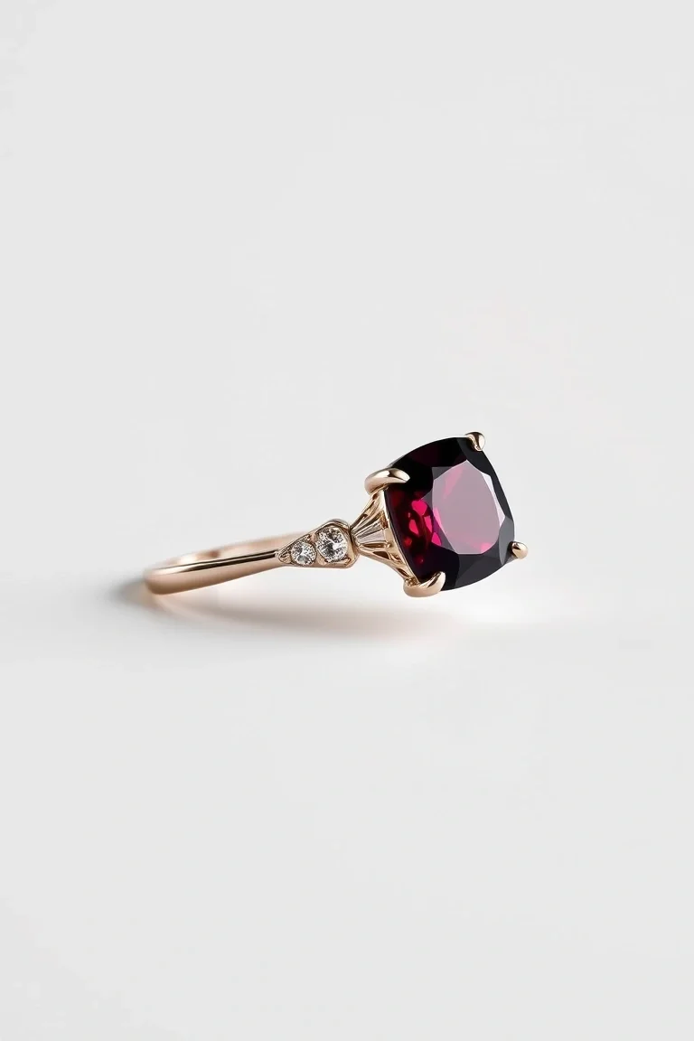 14K CONTEMPORARY GARNET DIAMOND SLIDE