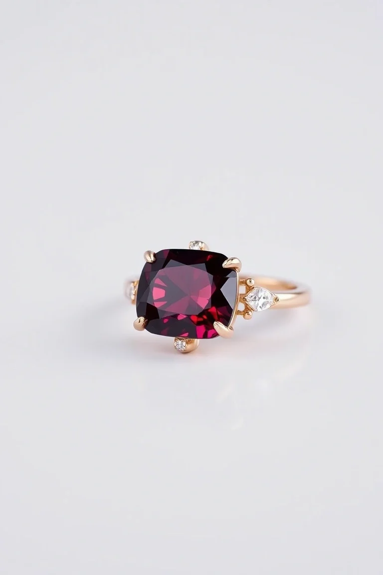 14K CONTEMPORARY GARNET DIAMOND SLIDE